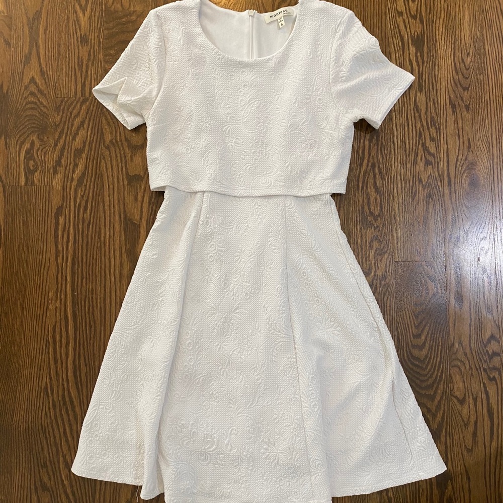 Monteau White Fit and Flare Dress